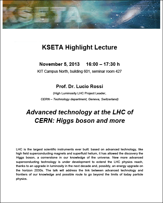 KSETA Highlight Lecture